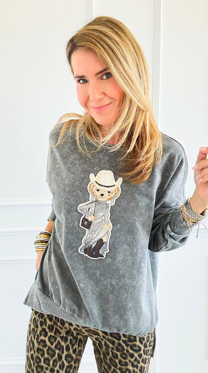 CB Custom - Rodeo Runway Sweatshirt-130 Long Sleeve Tops-Blu Pepper / Holly-Coastal Bloom Boutique, find the trendiest versions of the popular styles and looks Located in Indialantic, FL