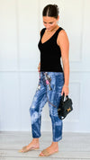 Denim Charmer Printed Jeans-Horses & Puzzles-100 Pants-DIPINTO DI BLU-Coastal Bloom Boutique, find the trendiest versions of the popular styles and looks Located in Indialantic, FL