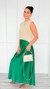 Isabella Italian Skirt- Kelly Green-170 Bottoms-SEE YOU IN ROME-Coastal Bloom Boutique, find the trendiest versions of the popular styles and looks Located in Indialantic, FL