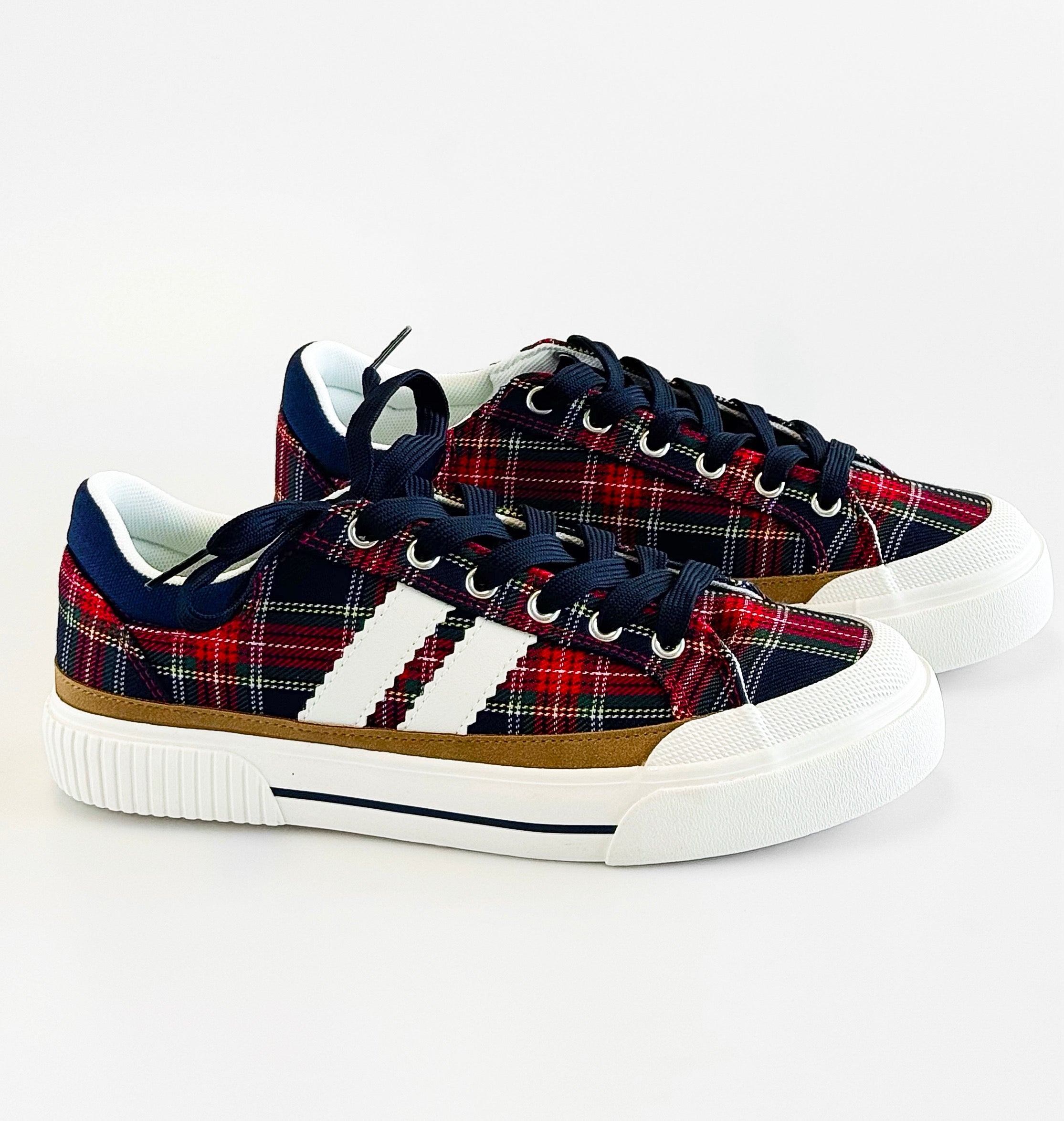 That’s Her Plaid Platform Sneaker - Navy-250 Shoes-Corkys-Coastal Bloom Boutique, find the trendiest versions of the popular styles and looks Located in Indialantic, FL