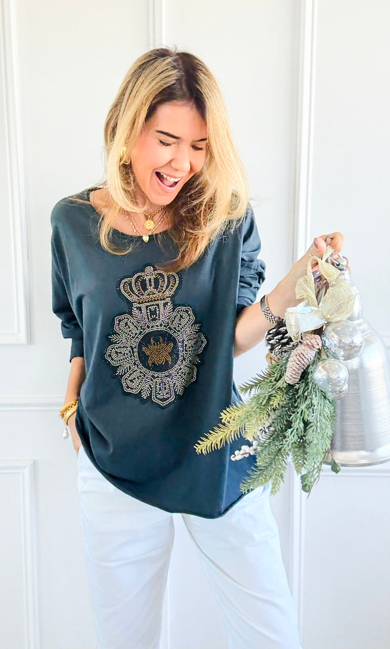 CB Custom - Luxe Legacy Crest Italian Top-110 short Sleeve Top-Italianissimo / Holly-Coastal Bloom Boutique, find the trendiest versions of the popular styles and looks Located in Indialantic, FL