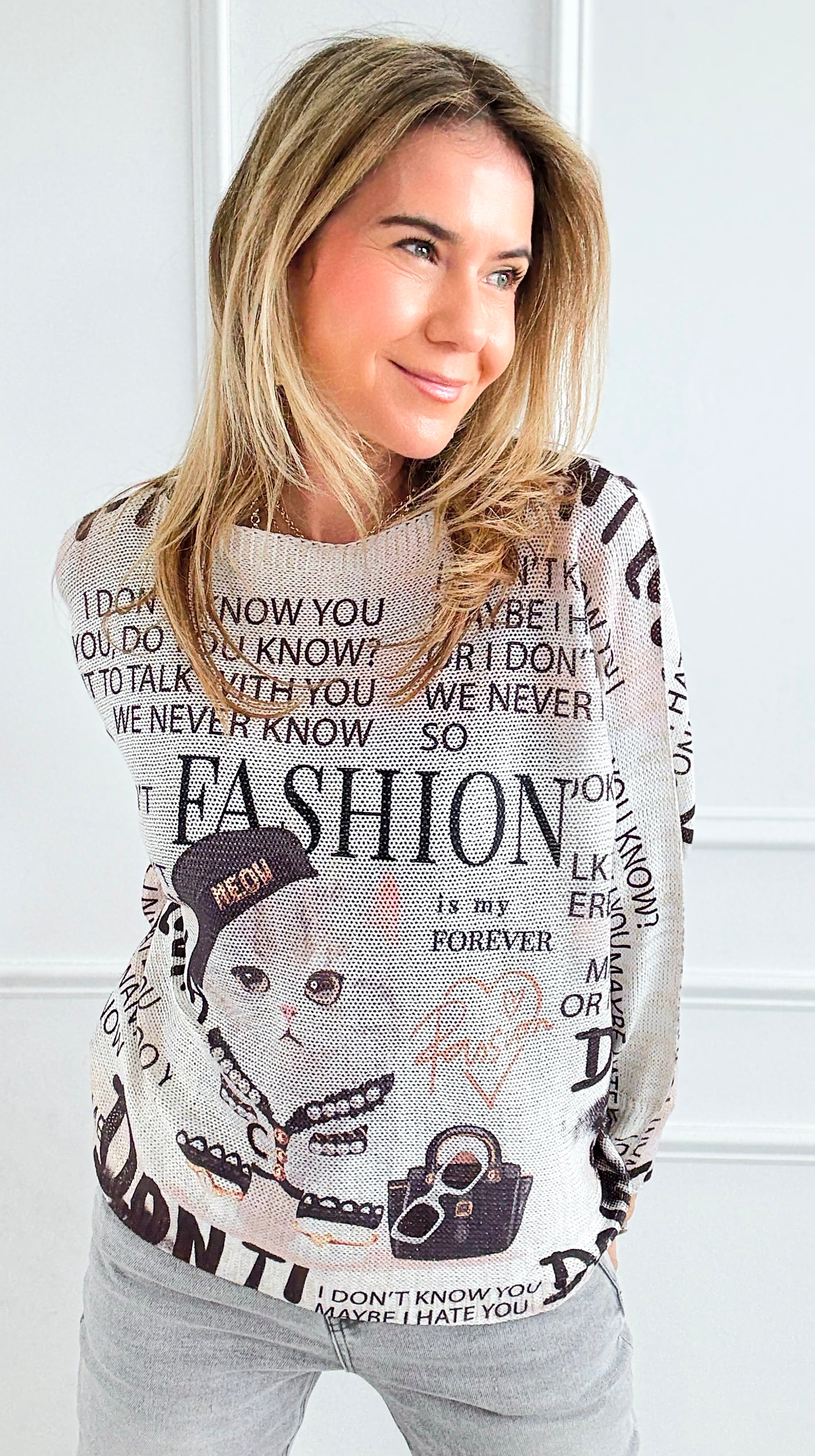 Forever Fashion Lurex St Tropez Knit-140 Sweaters-SORPRESA-Coastal Bloom Boutique, find the trendiest versions of the popular styles and looks Located in Indialantic, FL