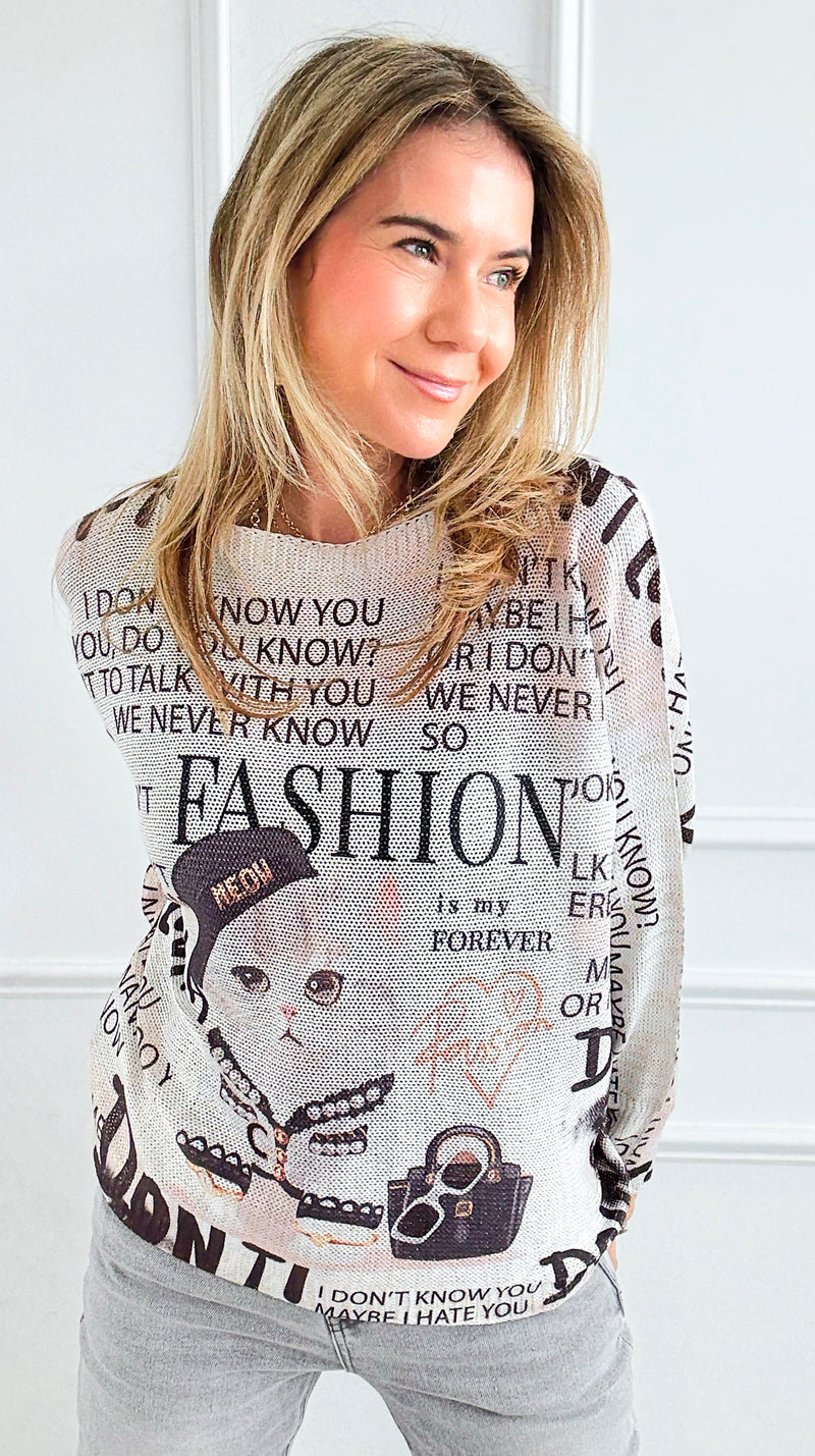 Forever Fashion Lurex St Tropez Knit-140 Sweaters-SORPRESA-Coastal Bloom Boutique, find the trendiest versions of the popular styles and looks Located in Indialantic, FL