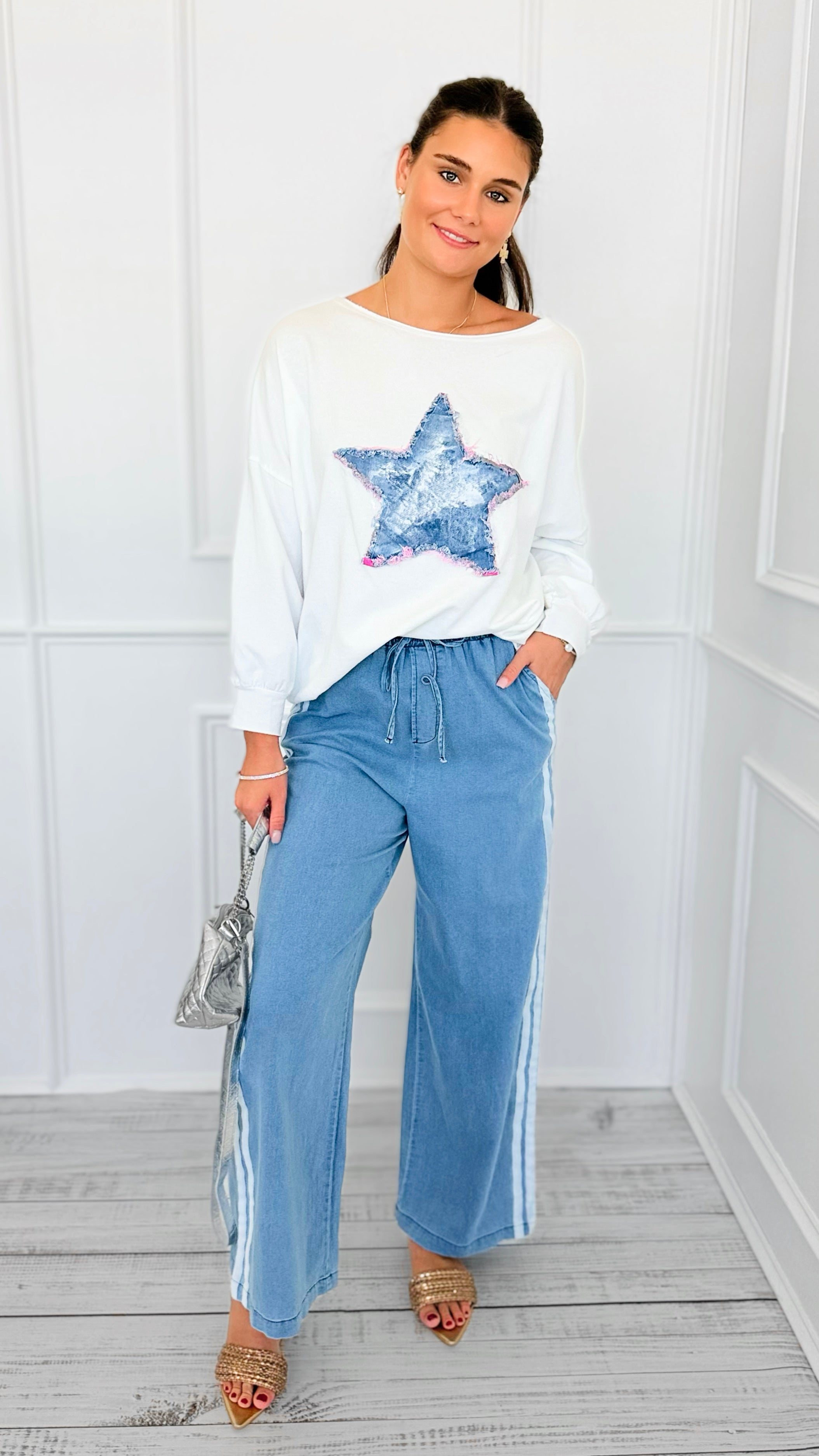 Boardwalk Breeze Stripe Pants-190 Denim-SO ME-Coastal Bloom Boutique, find the trendiest versions of the popular styles and looks Located in Indialantic, FL