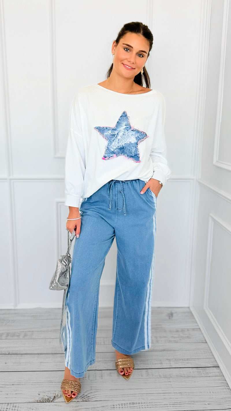 Boardwalk Breeze Stripe Pants-190 Denim-SO ME-Coastal Bloom Boutique, find the trendiest versions of the popular styles and looks Located in Indialantic, FL