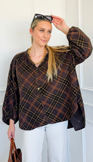 Autumn Plaid Italian Top