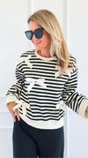 Tied & True Striped Top-130 Long Sleeve Tops-JODIFL-Coastal Bloom Boutique, find the trendiest versions of the popular styles and looks Located in Indialantic, FL