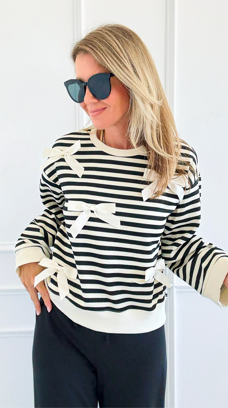 Tied & True Striped Top-130 Long Sleeve Tops-JODIFL-Coastal Bloom Boutique, find the trendiest versions of the popular styles and looks Located in Indialantic, FL