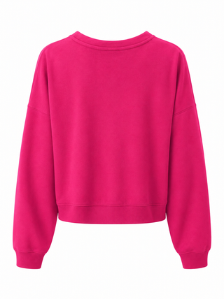Oversized Button Front Fleece Cardigan - Raspberry