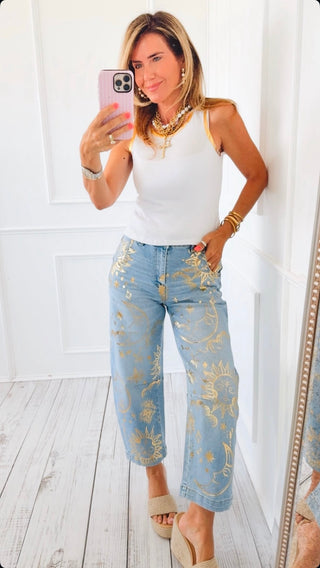 Celestial Charm Barrel Jeans
