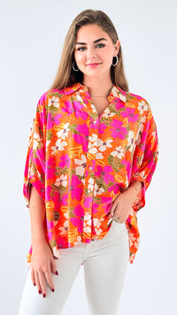 Island Bloom Button-Up-110 Short Sleeve Tops-entro-Coastal Bloom Boutique, find the trendiest versions of the popular styles and looks Located in Indialantic, FL
