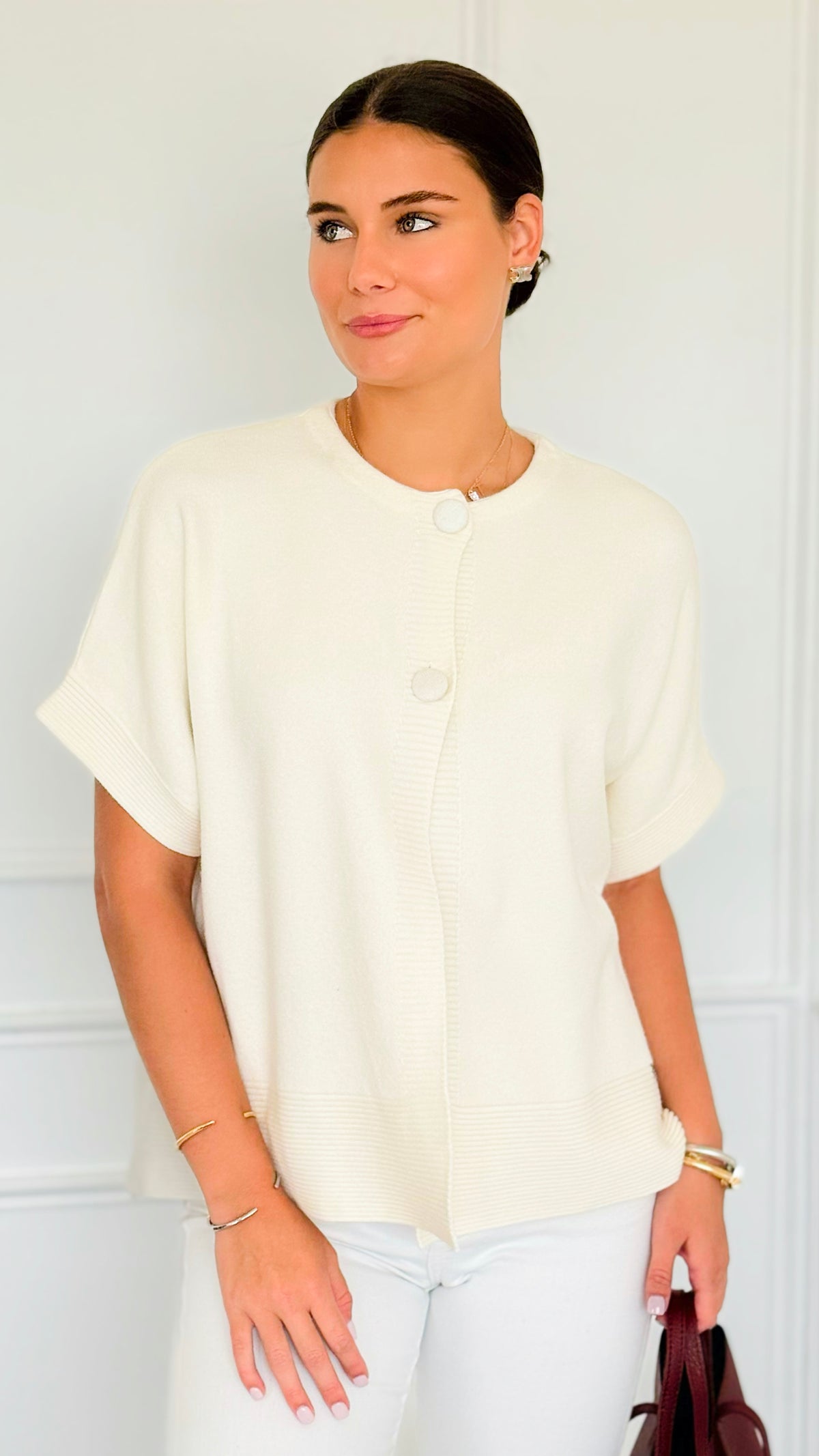 Plush Edit Italian Cardigan- Winter White-150 Cardigans/Layers-Italianissimo-Coastal Bloom Boutique, find the trendiest versions of the popular styles and looks Located in Indialantic, FL