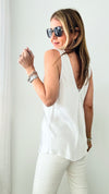 Simply Satin Italian Tank - White-100 Sleeveless Tops-Germany-Coastal Bloom Boutique, find the trendiest versions of the popular styles and looks Located in Indialantic, FL