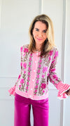 Floral Cascade Button Cardigan-130 Long sleeve top-SO ME-Coastal Bloom Boutique, find the trendiest versions of the popular styles and looks Located in Indialantic, FL