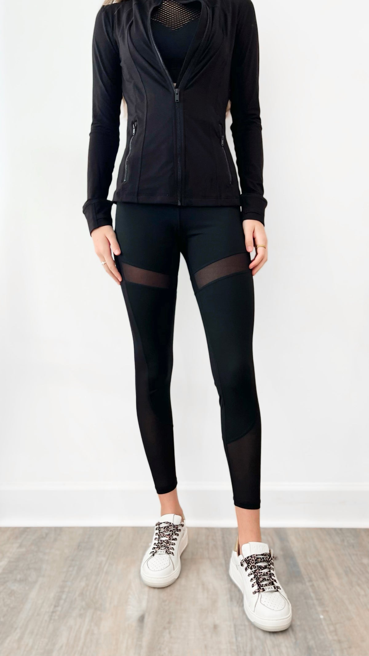 Contour Mesh Active Leggings - Black-210 Loungewear/Sets-YELETE-Coastal Bloom Boutique, find the trendiest versions of the popular styles and looks Located in Indialantic, FL