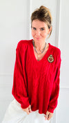 CB Custom Heart of Royalty Sweater-140 Sweaters-style up / Holly-Coastal Bloom Boutique, find the trendiest versions of the popular styles and looks Located in Indialantic, FL