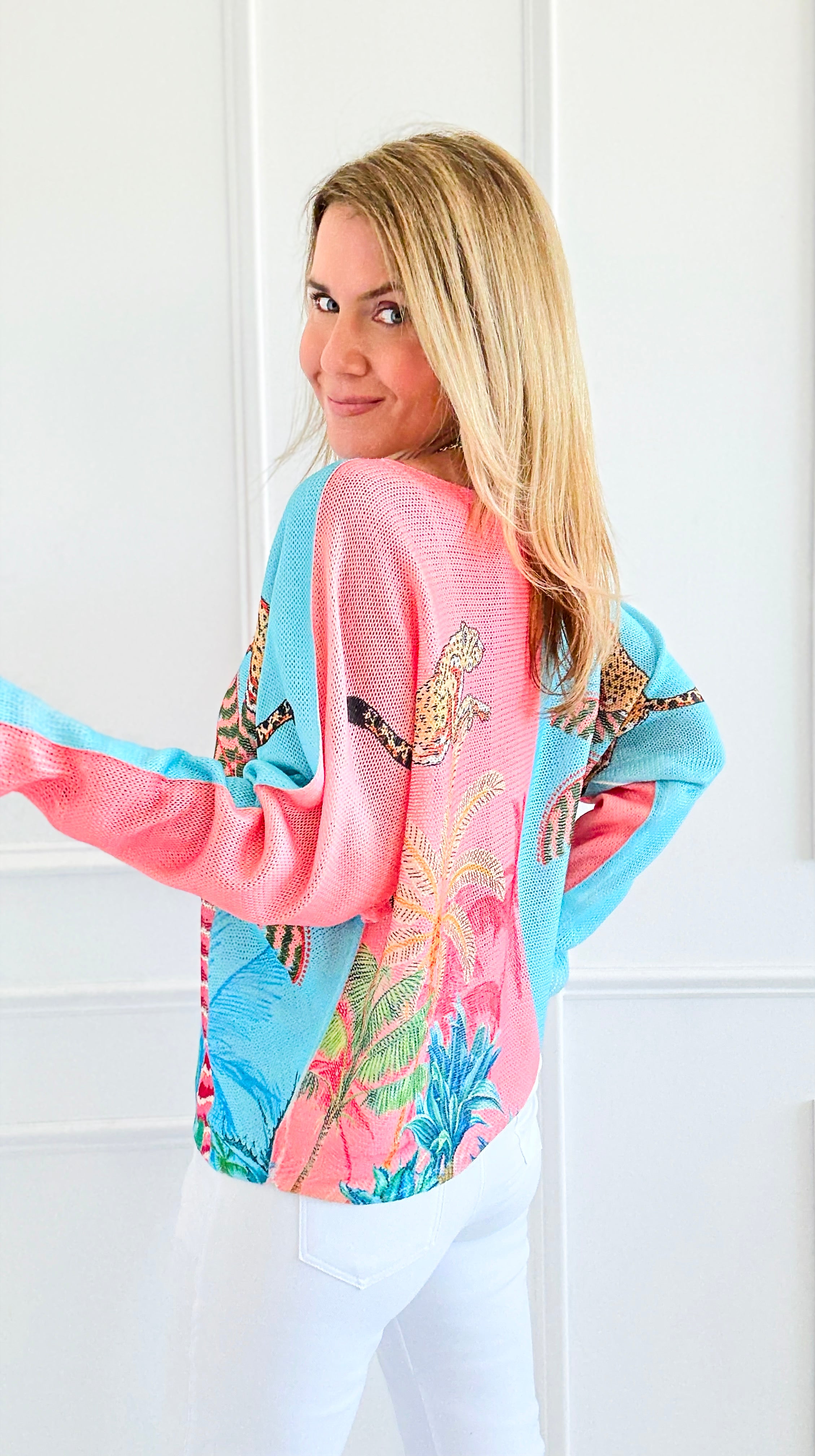 Tropic Pop Italian St Tropez Sweater-140 Sweaters-SORPRESA-Coastal Bloom Boutique, find the trendiest versions of the popular styles and looks Located in Indialantic, FL