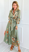 Botanic Cascade Maxi Shirt Dress-200 Dresses/Jumpsuits/Rompers-Rokoko-Coastal Bloom Boutique, find the trendiest versions of the popular styles and looks Located in Indialantic, FL