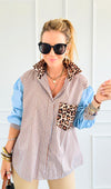 Bold Moves Mixed Italian Shirt-110 Long Sleeve Tops-SEÑORITA C-Coastal Bloom Boutique, find the trendiest versions of the popular styles and looks Located in Indialantic, FL