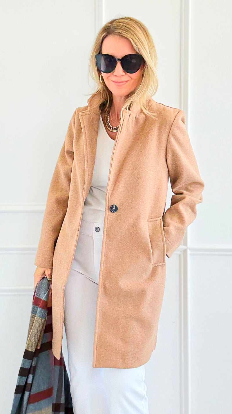 Effortlessly Refined Single Button Coat-160 Jackets-Love Tree Fashion-Coastal Bloom Boutique, find the trendiest versions of the popular styles and looks Located in Indialantic, FL
