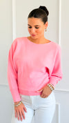 Sunday Muse Dolman Knit Sweater - Bubble Gum-140 Sweaters-she + sky-Coastal Bloom Boutique, find the trendiest versions of the popular styles and looks Located in Indialantic, FL