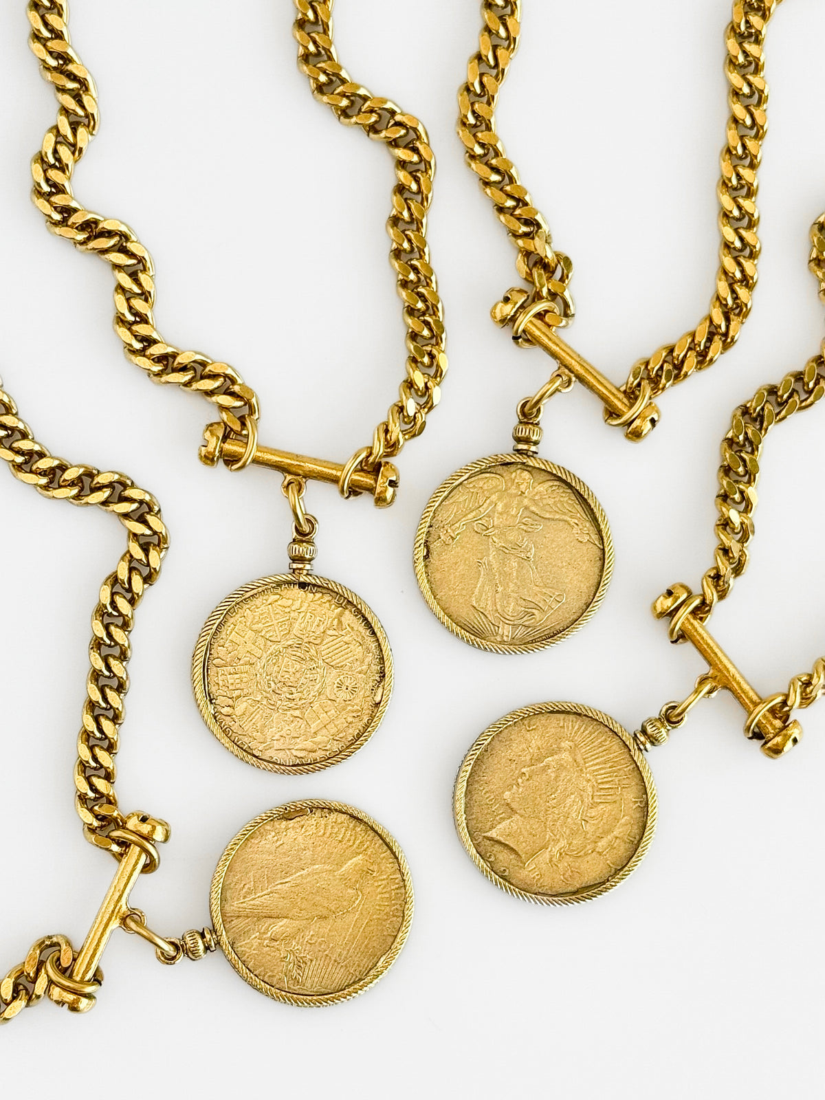 Vintage Coin and Bar Chain Necklace - Gold-230 Jewelry-YOCHI-Coastal Bloom Boutique, find the trendiest versions of the popular styles and looks Located in Indialantic, FL