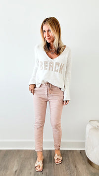 Love Endures Italian Jogger - Vintage Rose-180 Joggers-Germany-Coastal Bloom Boutique, find the trendiest versions of the popular styles and looks Located in Indialantic, FL