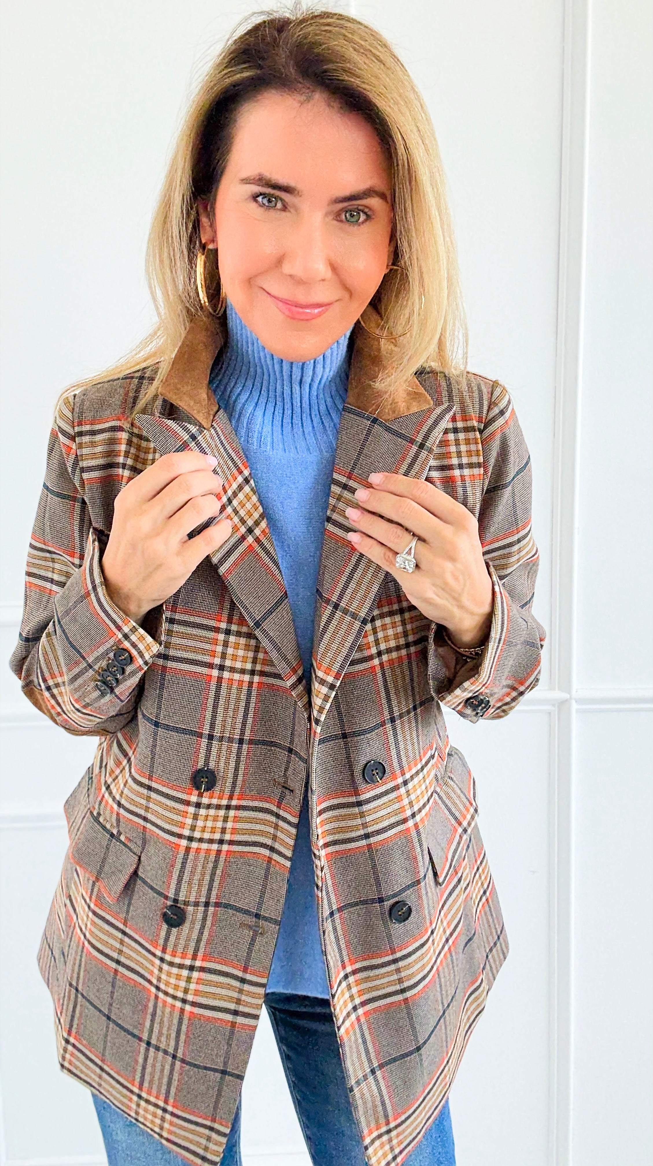 Autumn Lecture Elbow Patch Blazer-160 Jackets-JODIFL-Coastal Bloom Boutique, find the trendiest versions of the popular styles and looks Located in Indialantic, FL