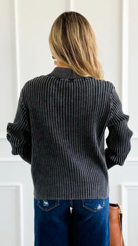 City Lines Ribbed Zip Cardigan - Black-150 Cardigans/Layers-Zenana-Coastal Bloom Boutique, find the trendiest versions of the popular styles and looks Located in Indialantic, FL