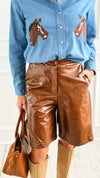 Luxe Faux Leather Italian Short-170 Bottoms/Shorts-AZUL MONACO-Coastal Bloom Boutique, find the trendiest versions of the popular styles and looks Located in Indialantic, FL