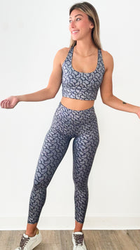 Metallic Crackle Indigo Set-210 Loungewear/Sets-Rae Mode-Coastal Bloom Boutique, find the trendiest versions of the popular styles and looks Located in Indialantic, FL