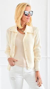 Ribbed Button-Up Cardigan-150 Cardigans/Layers-mystree-Coastal Bloom Boutique, find the trendiest versions of the popular styles and looks Located in Indialantic, FL