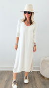 Italian Sweater Maxi Dress - Ivory-200 dresses/jumpsuits/rompers-Germany-Coastal Bloom Boutique, find the trendiest versions of the popular styles and looks Located in Indialantic, FL