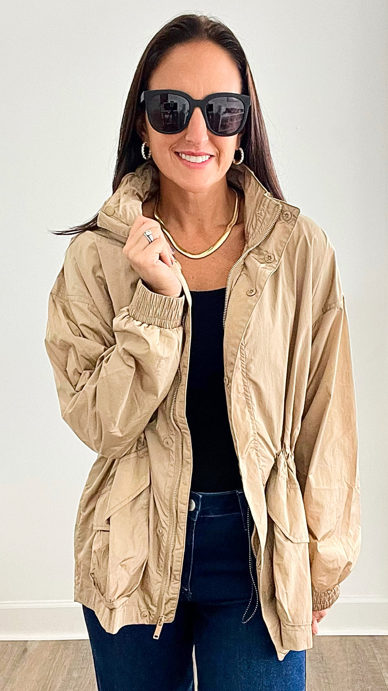 Parachute Long Sleeves Jacket - Light Camel-160 Jackets-Rae Mode-Coastal Bloom Boutique, find the trendiest versions of the popular styles and looks Located in Indialantic, FL