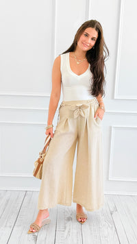 Petal Pleats Wide-Leg Italian Pant-100 Pants-CLEAR S-Coastal Bloom Boutique, find the trendiest versions of the popular styles and looks Located in Indialantic, FL