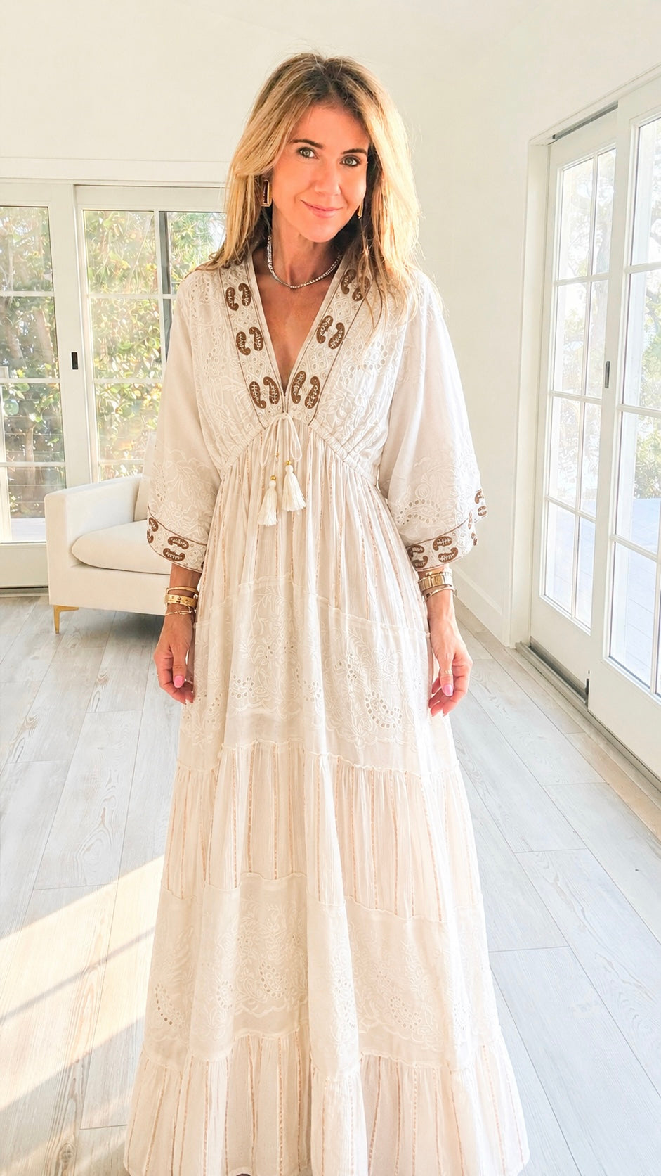 Paisley Glow Embroidered Maxi Dress – Coastal Bloom Paisley Glow Embroidered Maxi Dress – Coastal Bloom