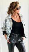 Silver Streak Italian Jacket-160 Jackets-MILAN SLV-Coastal Bloom Boutique, find the trendiest versions of the popular styles and looks Located in Indialantic, FL