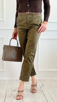 Chino Breeze Trousers - Olive-170 Bottoms-Active Basic-Coastal Bloom Boutique, find the trendiest versions of the popular styles and looks Located in Indialantic, FL