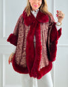 Golden Hour Glam Cape - Burgundy-160 Jackets-Original USA-Coastal Bloom Boutique, find the trendiest versions of the popular styles and looks Located in Indialantic, FL