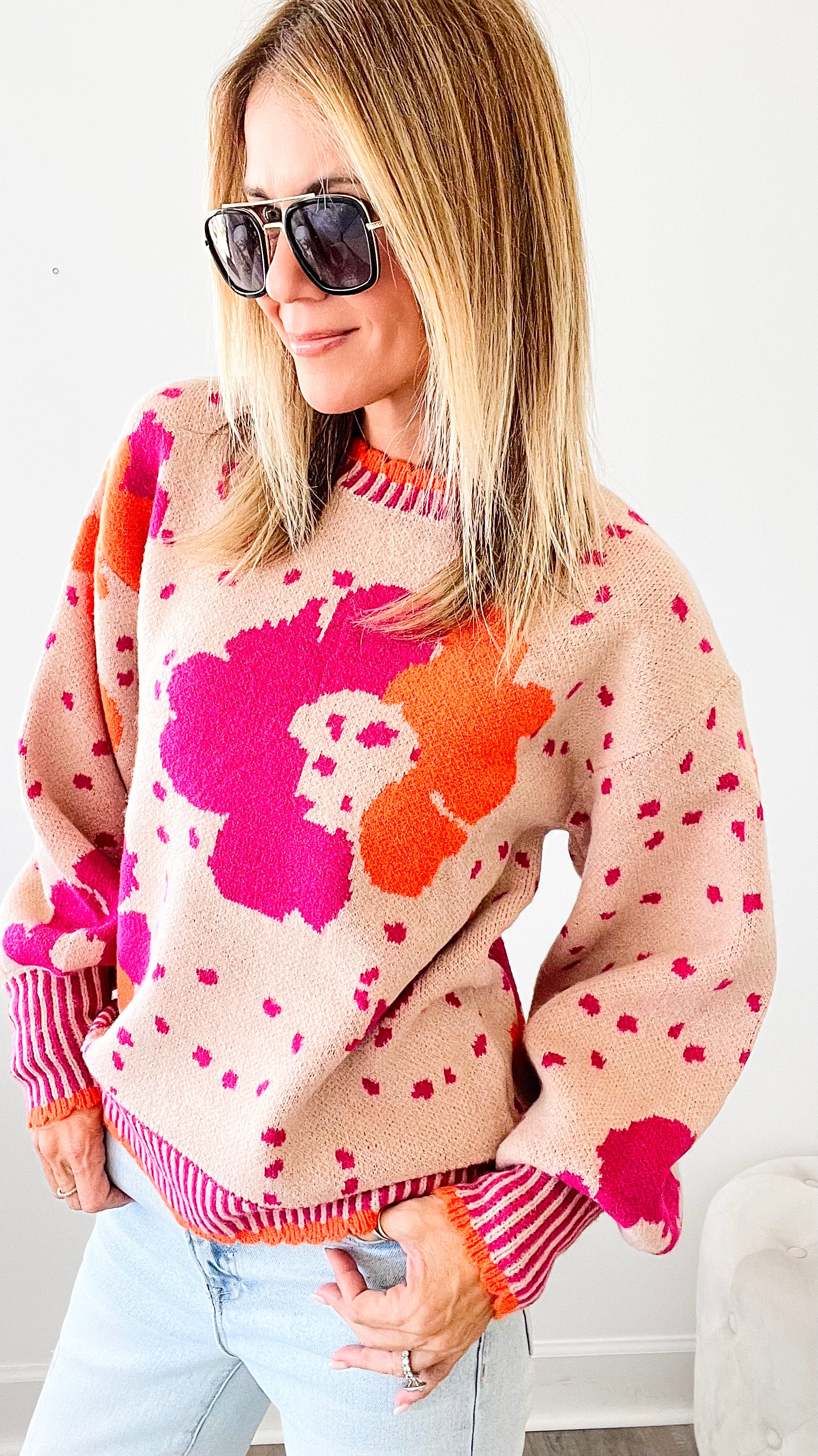 Fallin for You Colorful Sweater-140 Sweaters-JODIFL-Coastal Bloom Boutique, find the trendiest versions of the popular styles and looks Located in Indialantic, FL