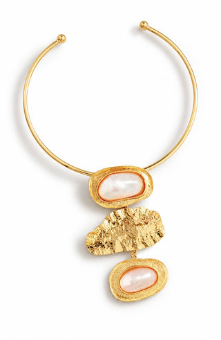 MOP Pendant Drop Choker Necklace