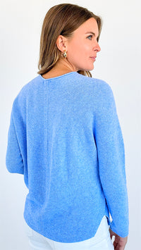 Timeless Comfort Italian Pullover- Periwinkle-130 Long Sleeve Tops-Italianissimo-Coastal Bloom Boutique, find the trendiest versions of the popular styles and looks Located in Indialantic, FL