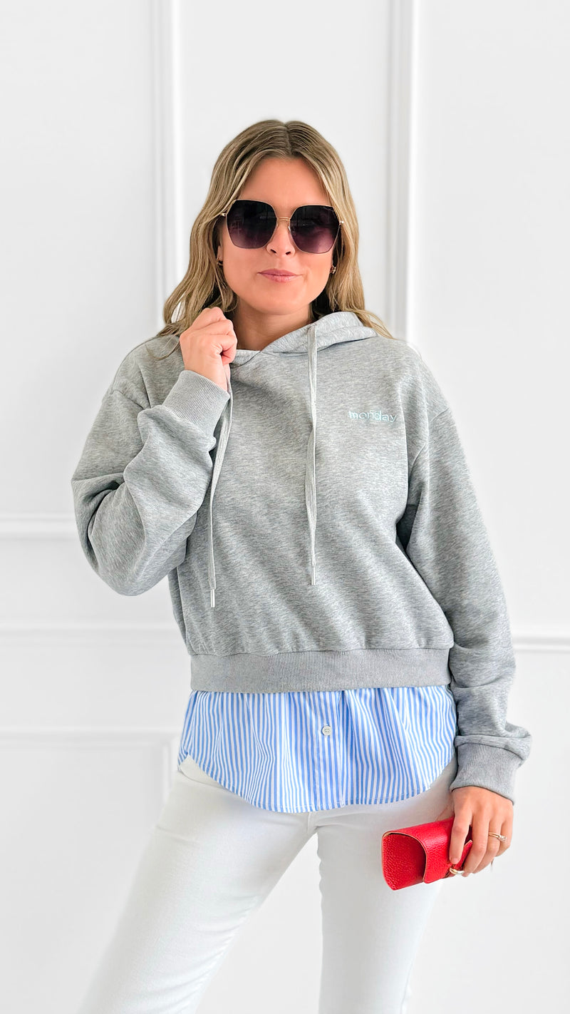 Striped Comfort Hoodie-140 Sweaters-V SKY-Coastal Bloom Boutique, find the trendiest versions of the popular styles and looks Located in Indialantic, FL