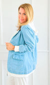Layered Agenda Hooded Jacket-160 Jackets-RISEN JEANS-Coastal Bloom Boutique, find the trendiest versions of the popular styles and looks Located in Indialantic, FL