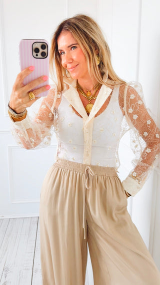 Floral Whisper Mesh Blouse