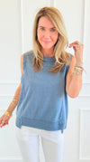 Faded Pulse Sleeveless Sweatshirt-100 Sleeveless Tops-RAE MODE-Coastal Bloom Boutique, find the trendiest versions of the popular styles and looks Located in Indialantic, FL