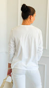 City Love Italian Pullover-110 short Sleeve Top-V SKY-Coastal Bloom Boutique, find the trendiest versions of the popular styles and looks Located in Indialantic, FL