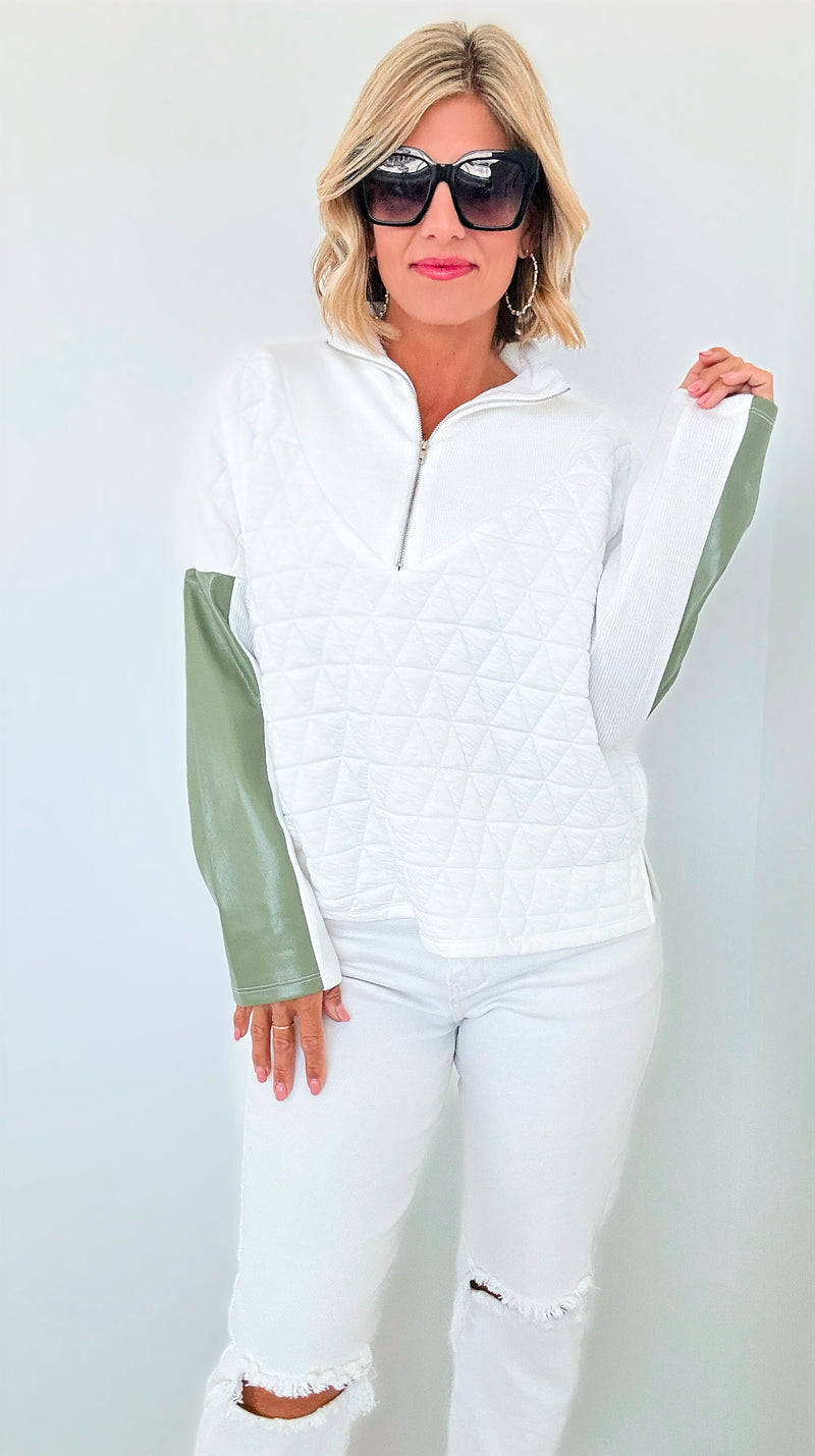 Sierra Quilted Half-Zip Pullover-110 Short Sleeve Tops-THML-Coastal Bloom Boutique, find the trendiest versions of the popular styles and looks Located in Indialantic, FL