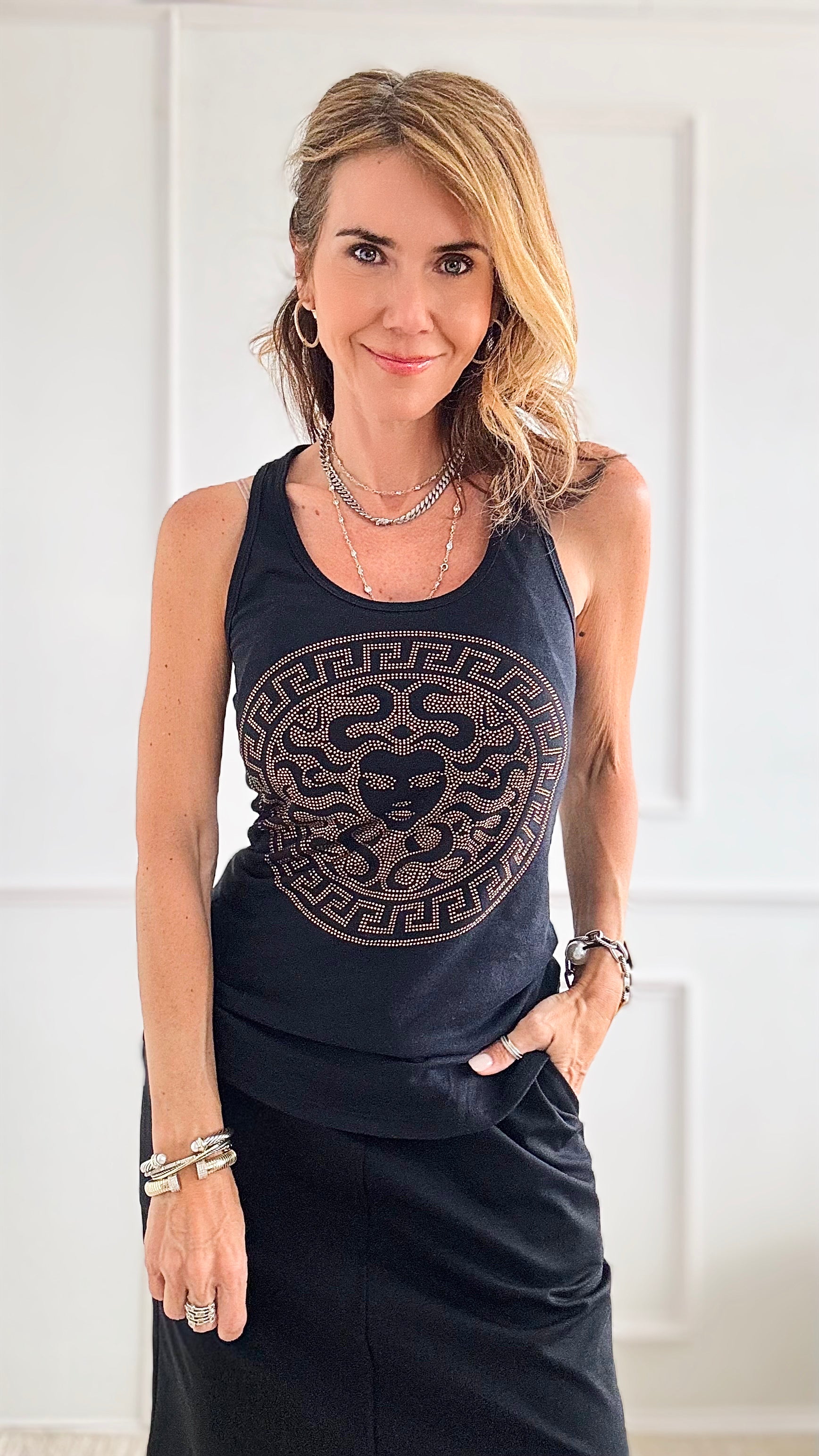 CB Custom Exclusive Medusa Tank-100 Sleeveless Tops-Holly-Coastal Bloom Boutique, find the trendiest versions of the popular styles and looks Located in Indialantic, FL