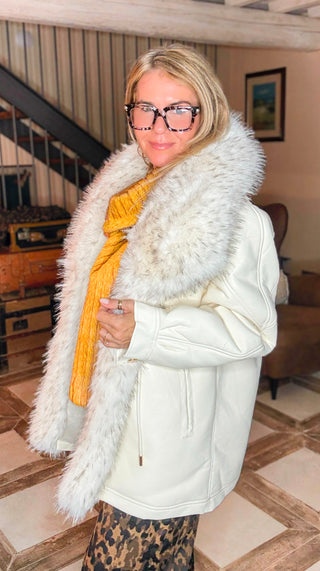 Après Luxe Italian Fur Coat - Cream
